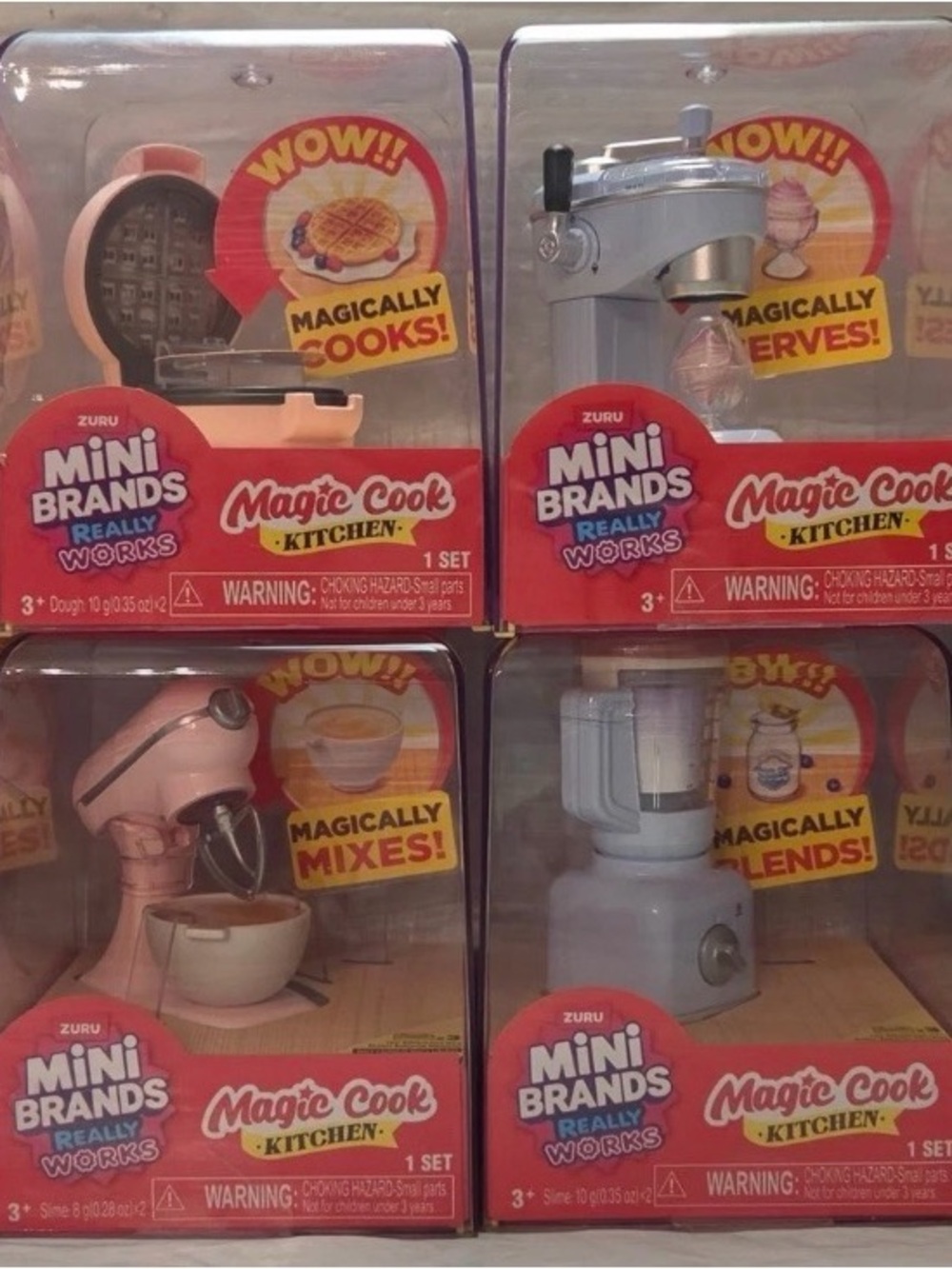 Mini Brands Magic Cook Kitchen Cupcakes Ice Cream Skillet Waffle Mixer Set Of 8